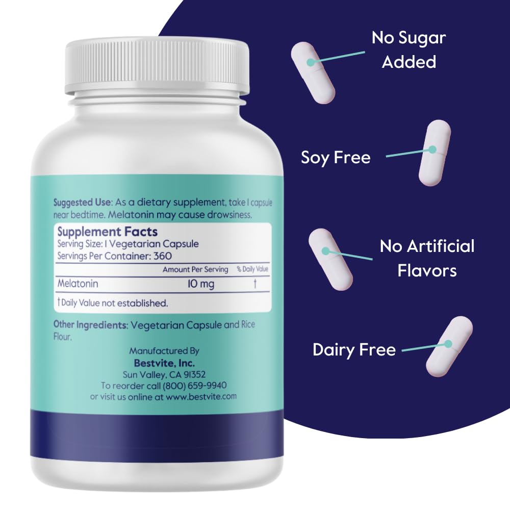 Melatonin 10 mg capsule in a blister pack