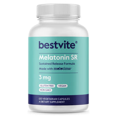 Bestvite Melatonin SR 3mg bottle with 120 vegetarian capsules