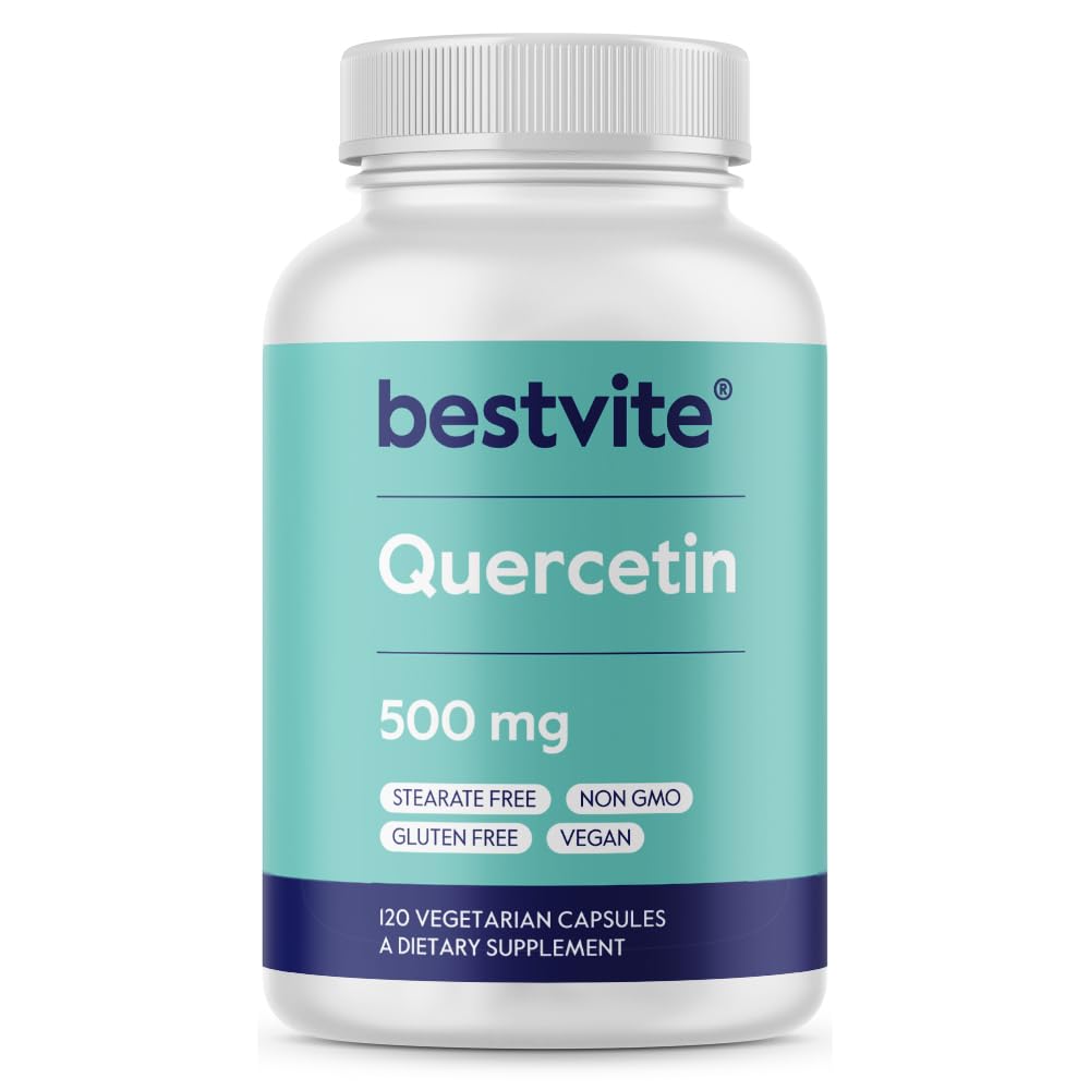 Quercetin 500mg bottle with 120 vegetarian capsules