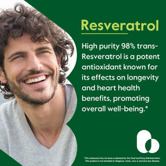 Close-up of 98% pure trans-resveratrol content