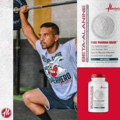 Ingredients and supplement facts label for Beta-Alanine