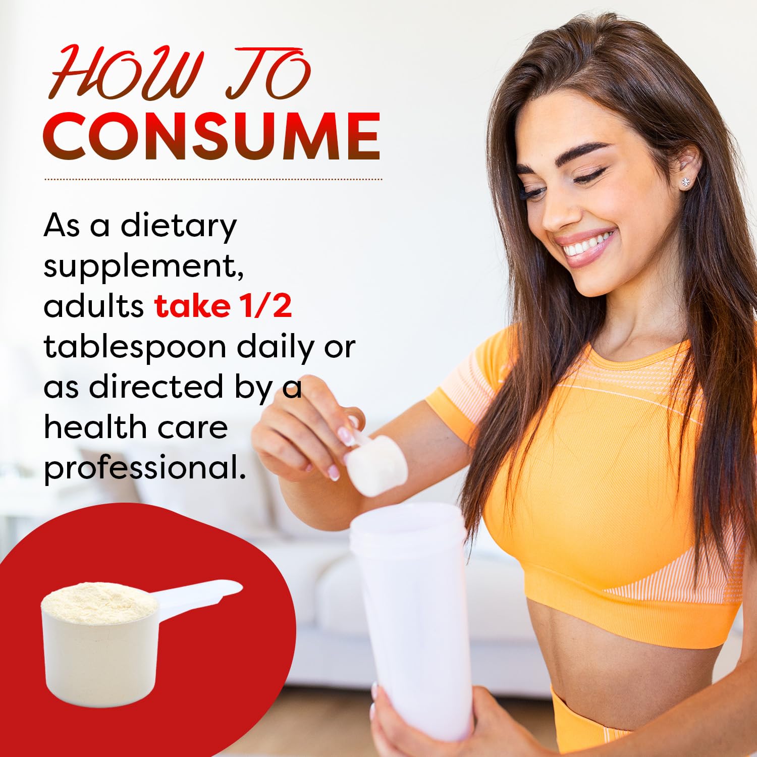 Serving scoop with Beta-Alanine powder
