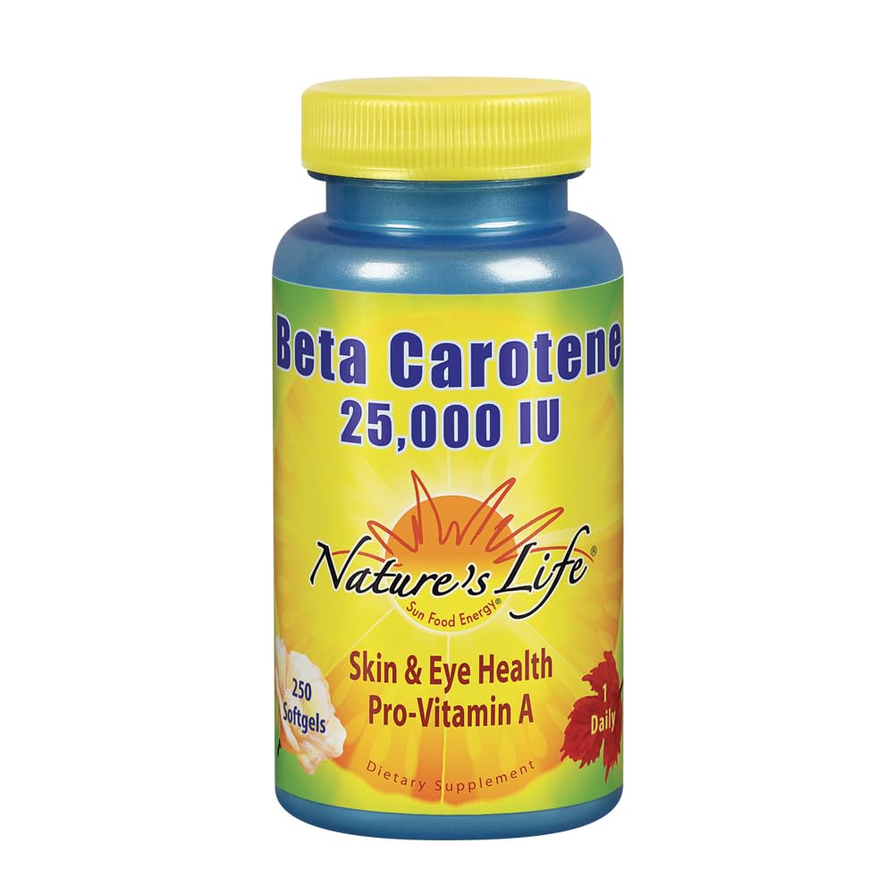 Nature's Life Beta Carotene 25,000 IU bottle front