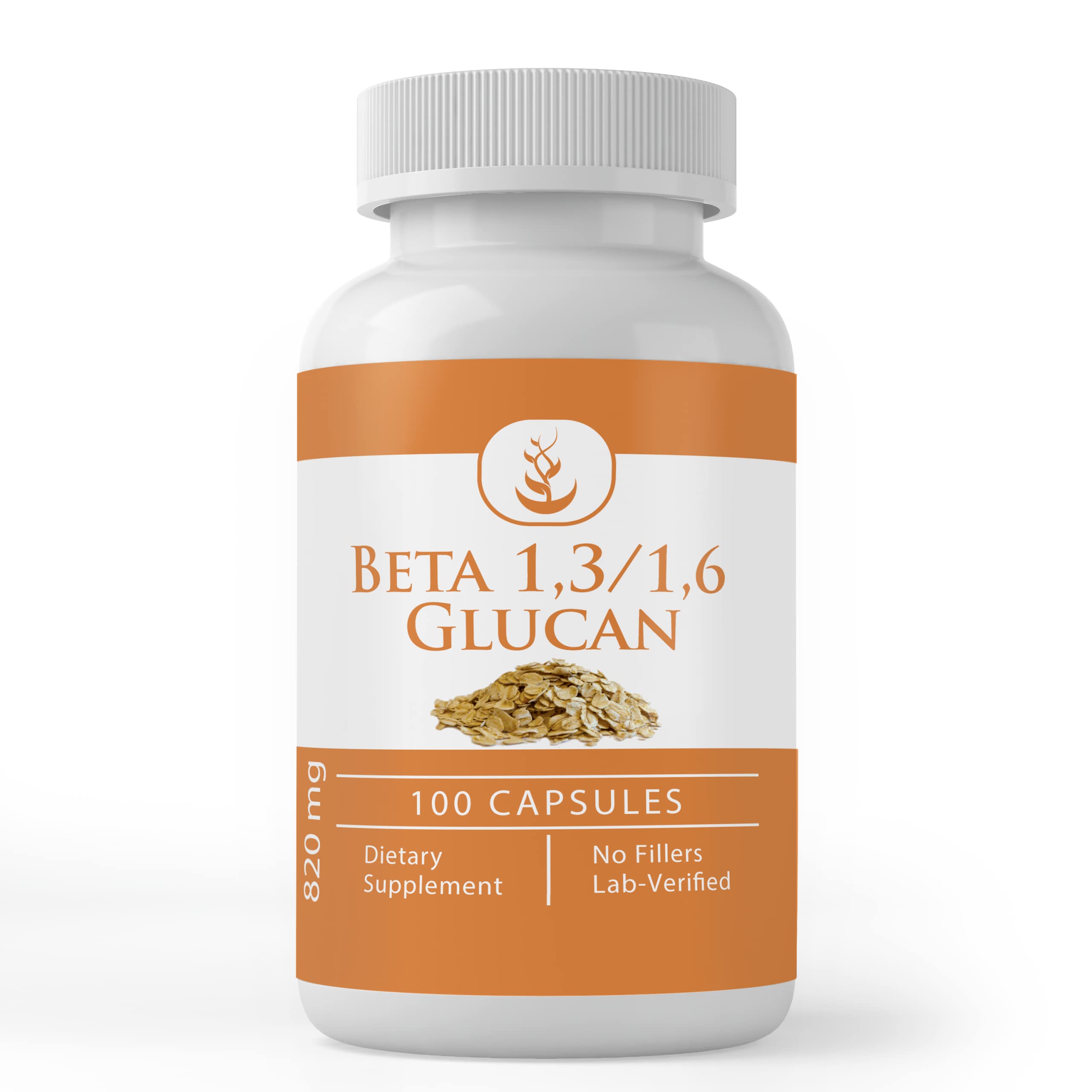 Pure Beta Glucan 1,3/1,6 Capsules front view - 100 count