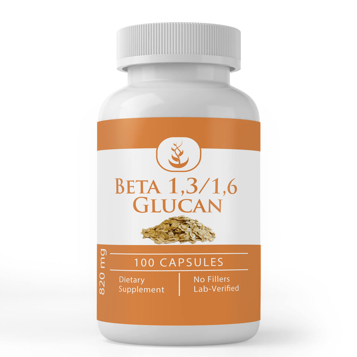 Pure Beta Glucan 1,3/1,6 Capsules front view - 100 count