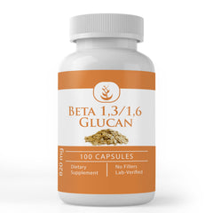 Pure Beta Glucan 1,3/1,6 Capsules front view - 100 count