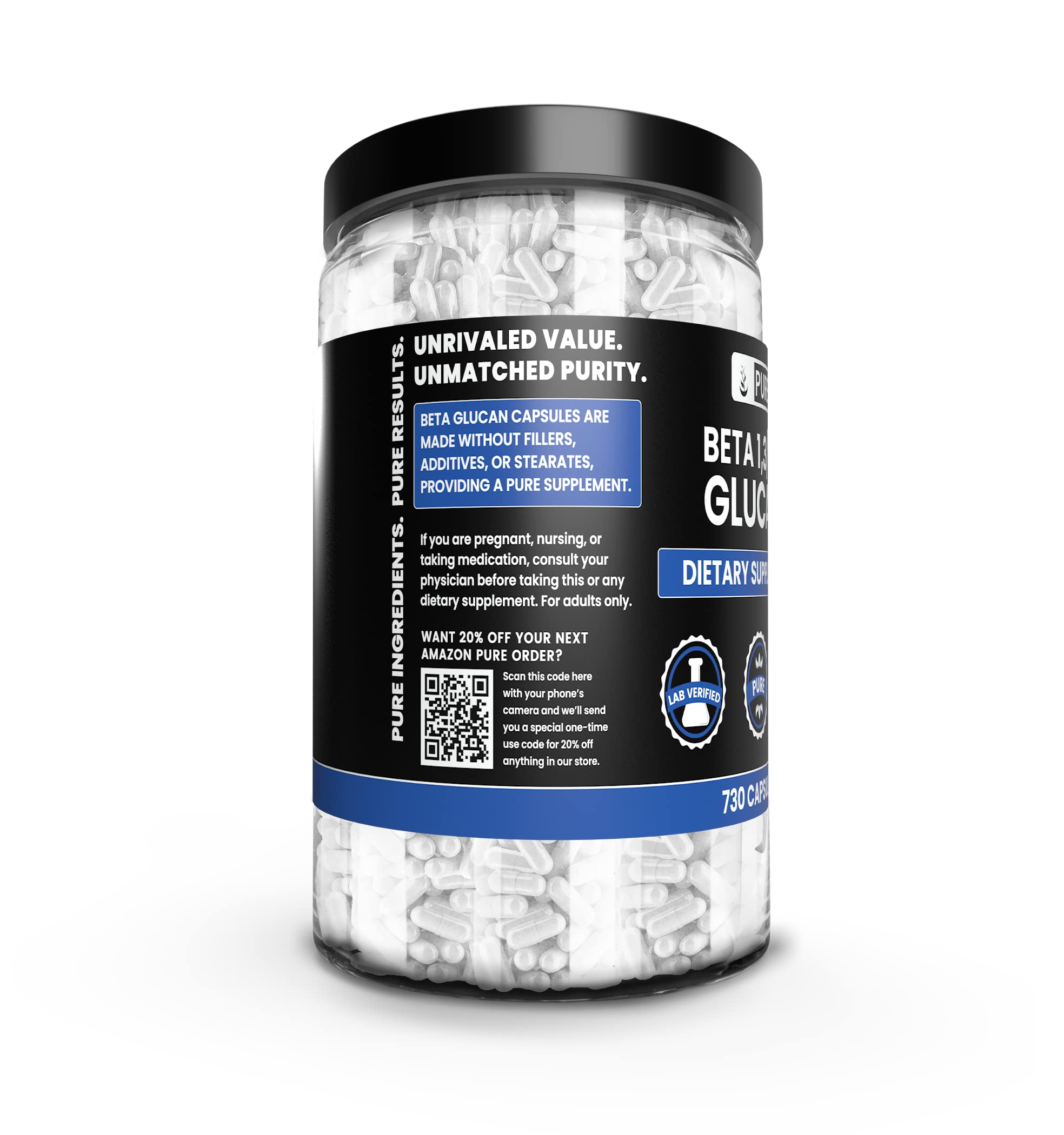 Close-up of Beta Glucan 1,3/1,6 capsule