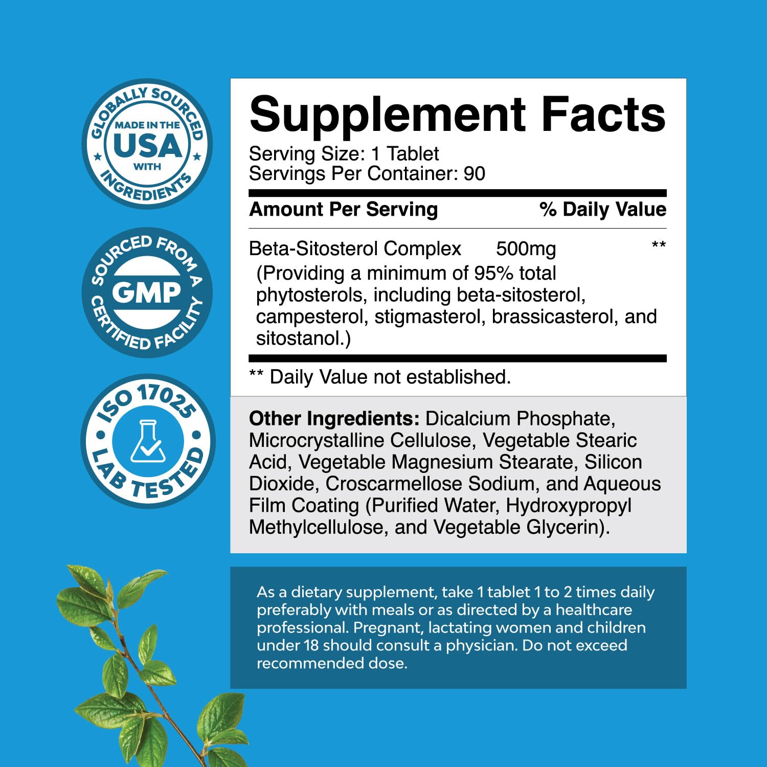 Beta sitosterol plant sterols capsules close-up