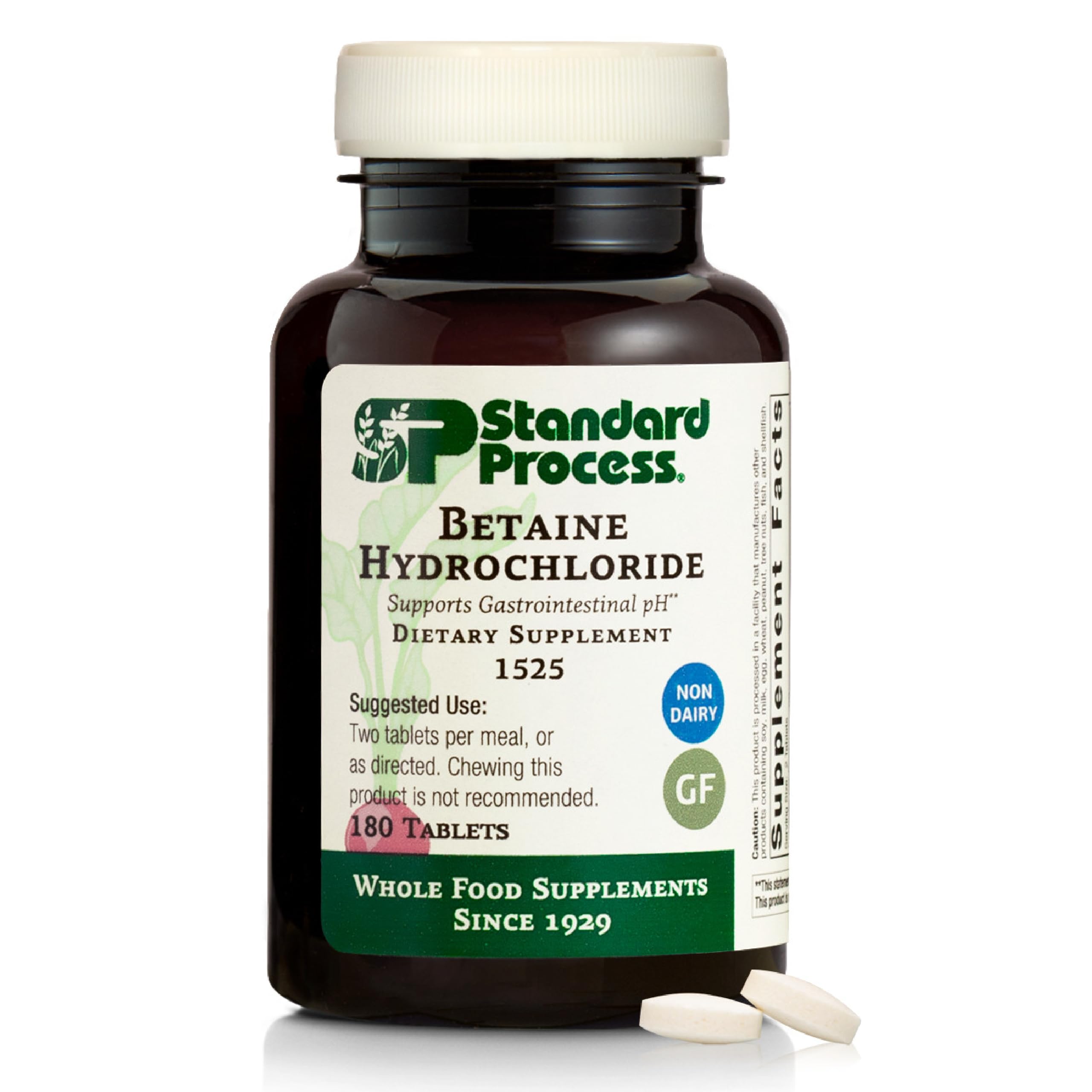 Standard Process Betaine Hydrochloride bottle label
