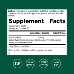 Betaine Hydrochloride tablets close-up