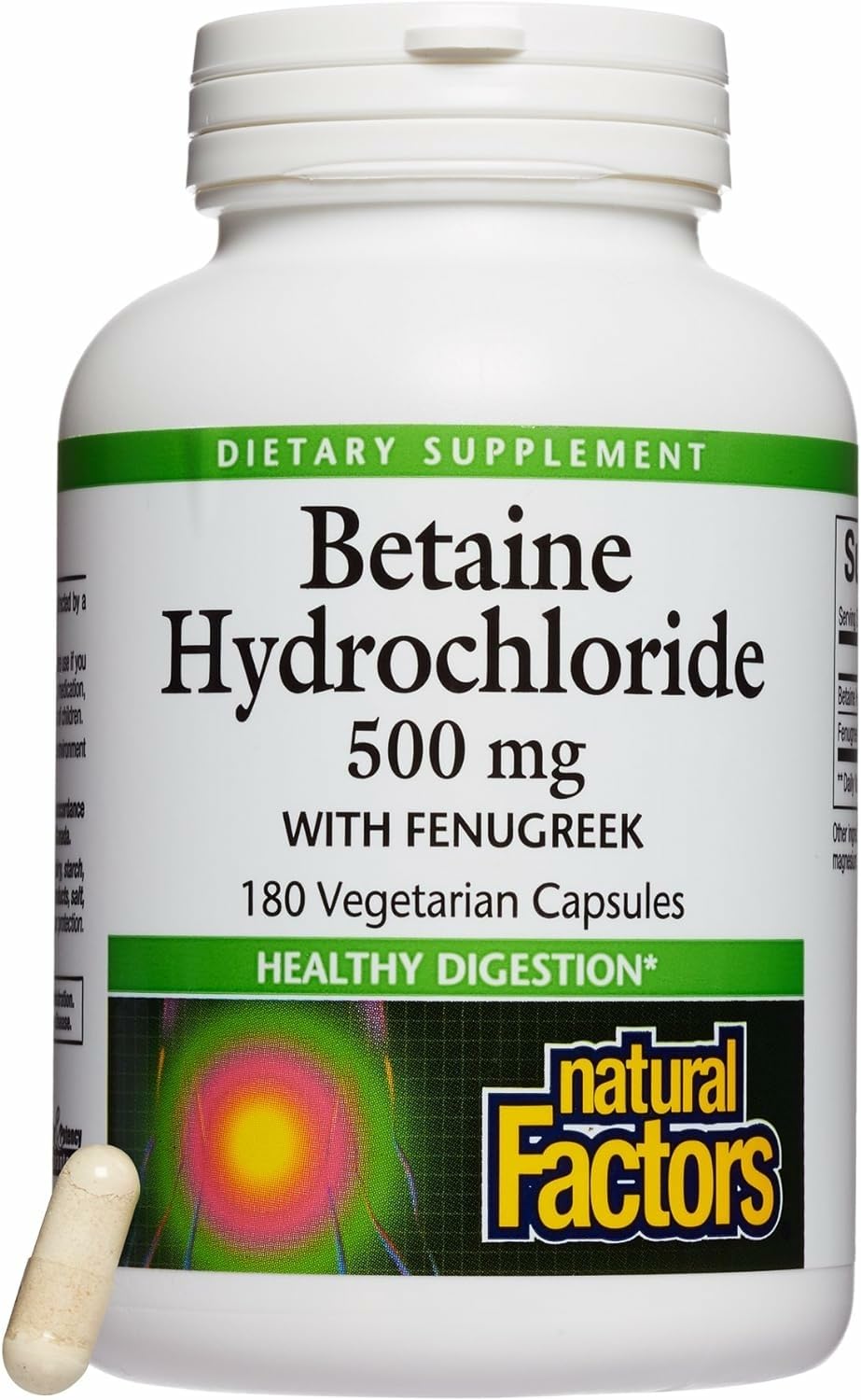 Betaine HCl 500 mg capsules for digestion