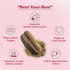 Supplement facts label on Better Alt Beet Root Powder Capsules