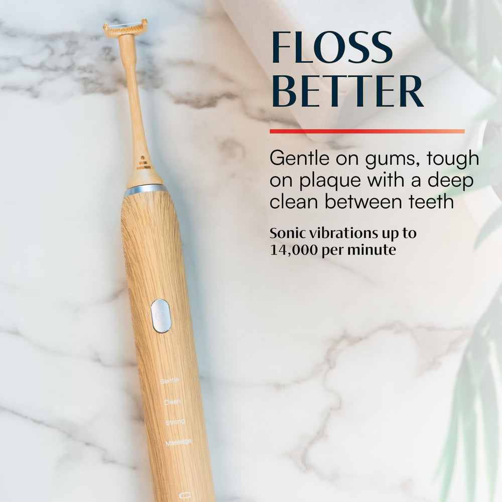 Braces, crowns, veneers and implants compatibility with bamboo flosser refill tips