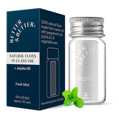 Better & Better natural floss in a refillable glass jar