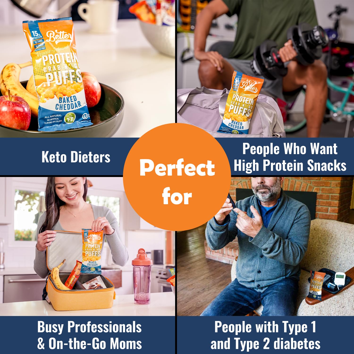Serving suggestion with a bowl of protein puffs