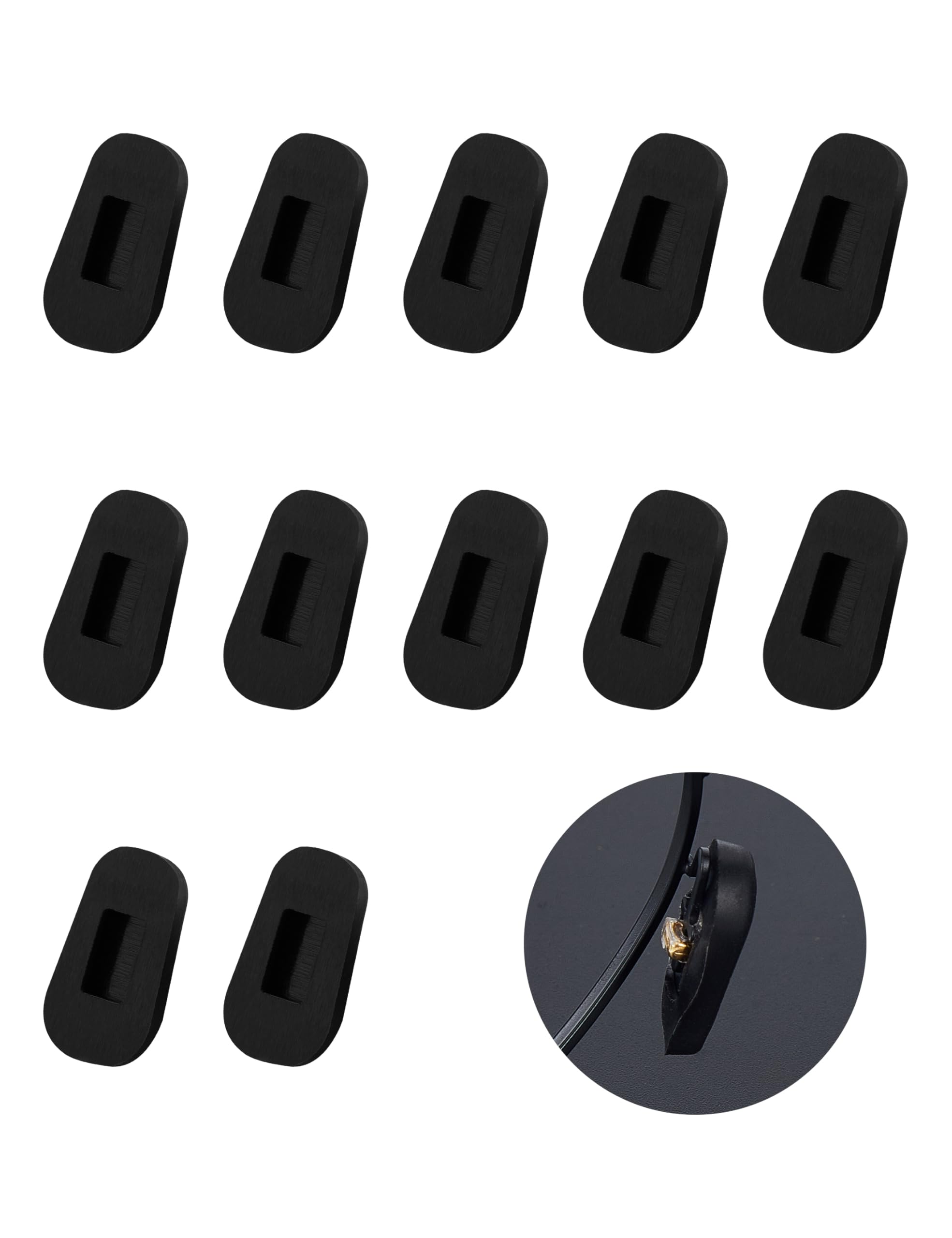 Slip-on nose pad covers for screw-in eyeglasses - close-up