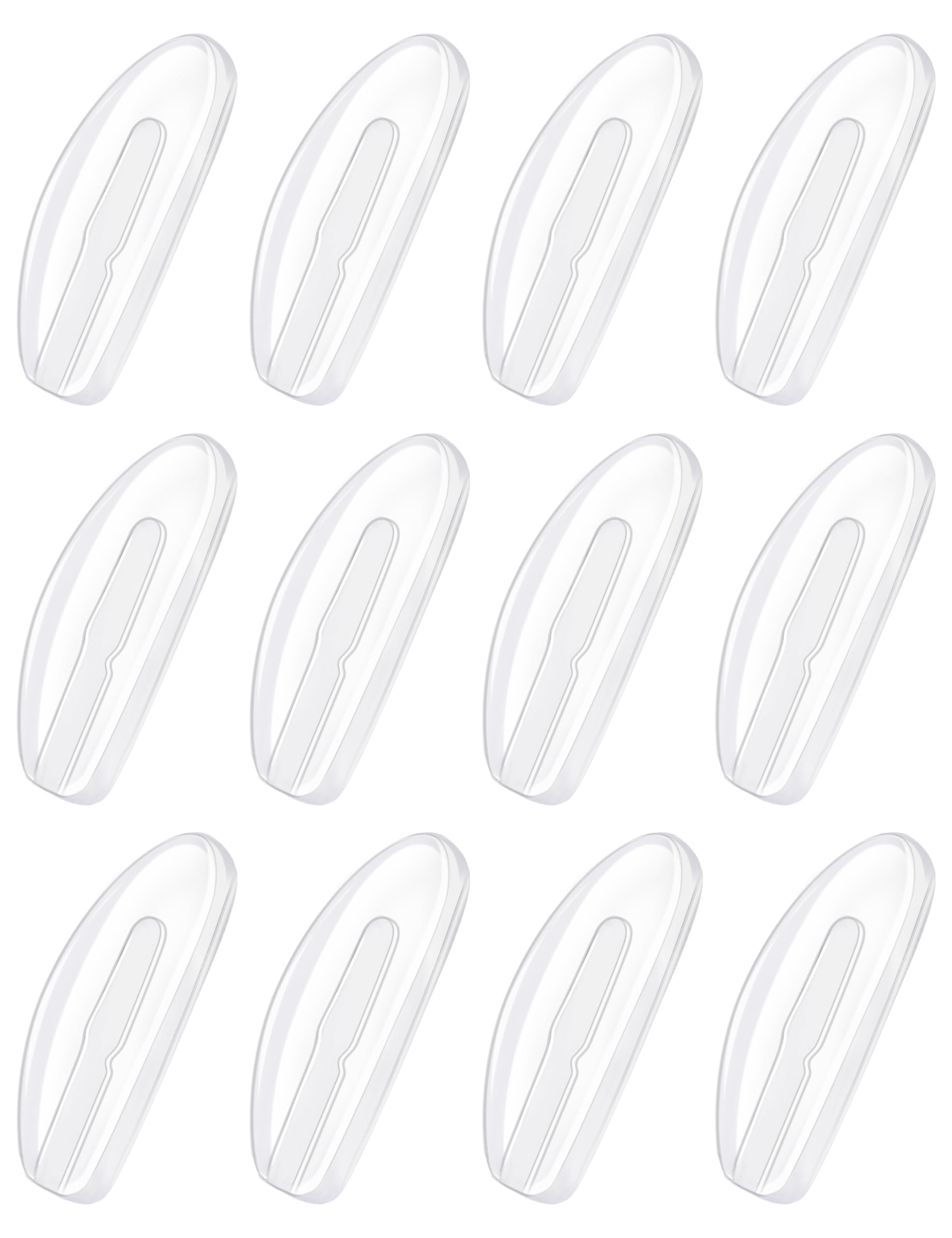 Betterun clear silicone air cushion nose pads for plug-in eyeglasses and sunglasses (front view)