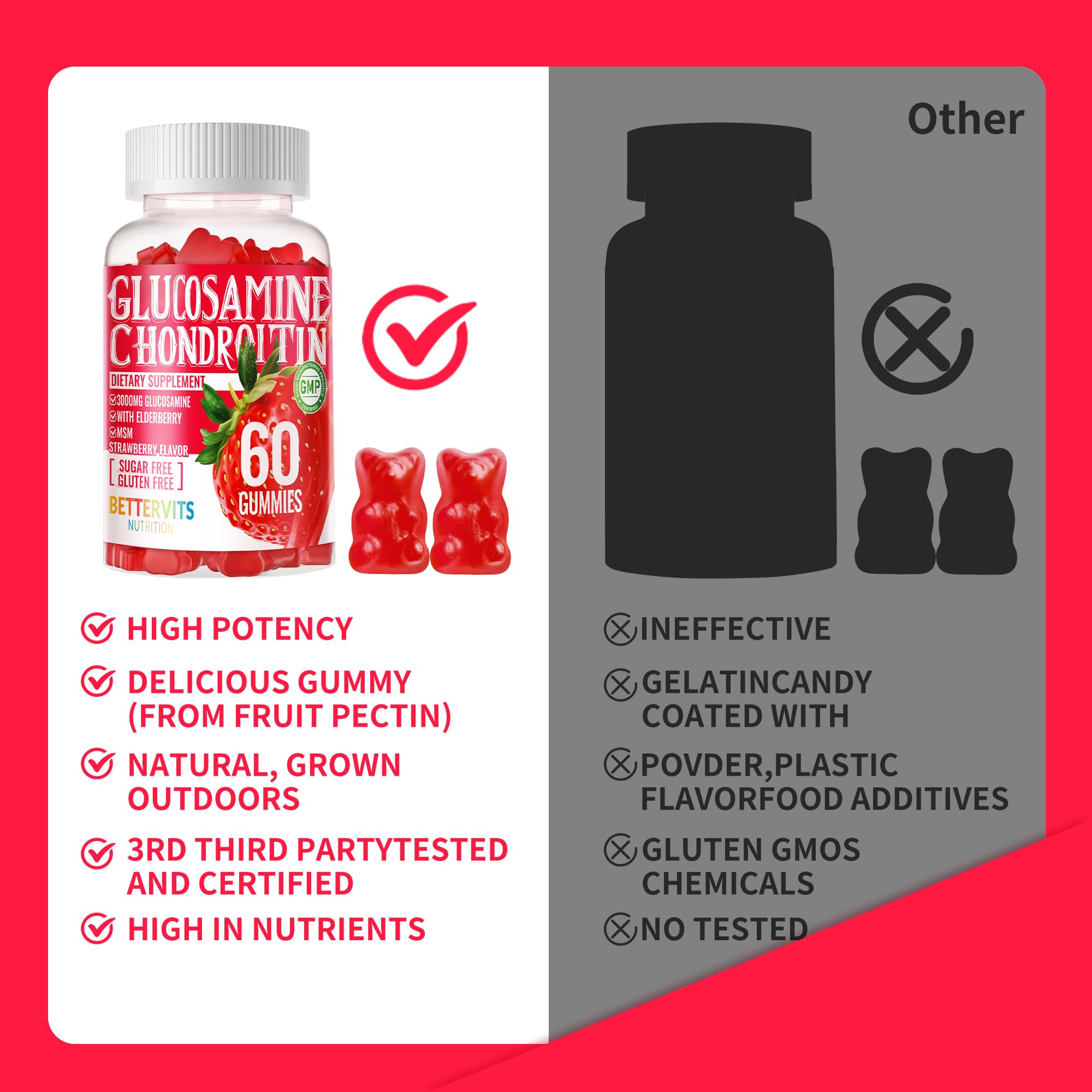 Allergen-free and GMO-free claim on packaging (no soy, dairy, nuts, eggs, gelatin)