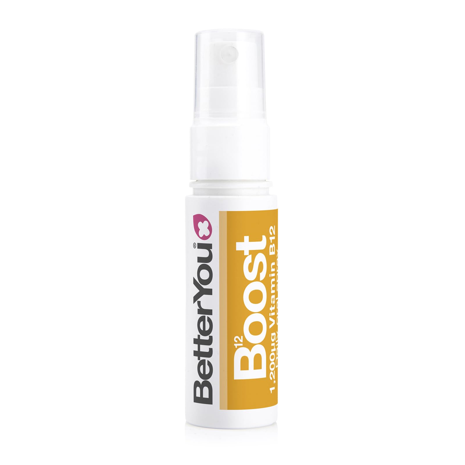 BetterYou Boost B12 Oral Spray bottle and apricot flavor packaging