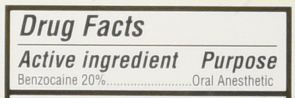 Clinical-style image of Hurricaine Wild Cherry gel on a counter