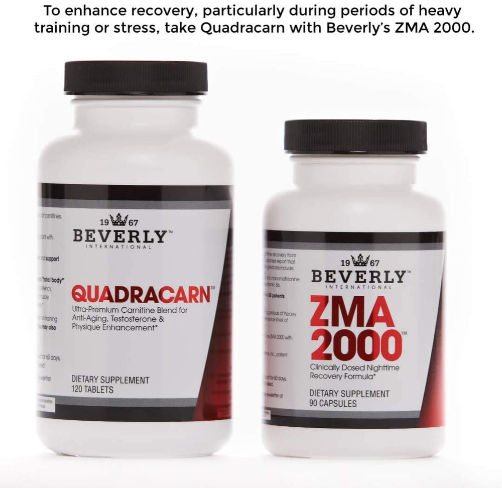 Capsules and 120-tablet bottle of Quadracarn 4X-Potency