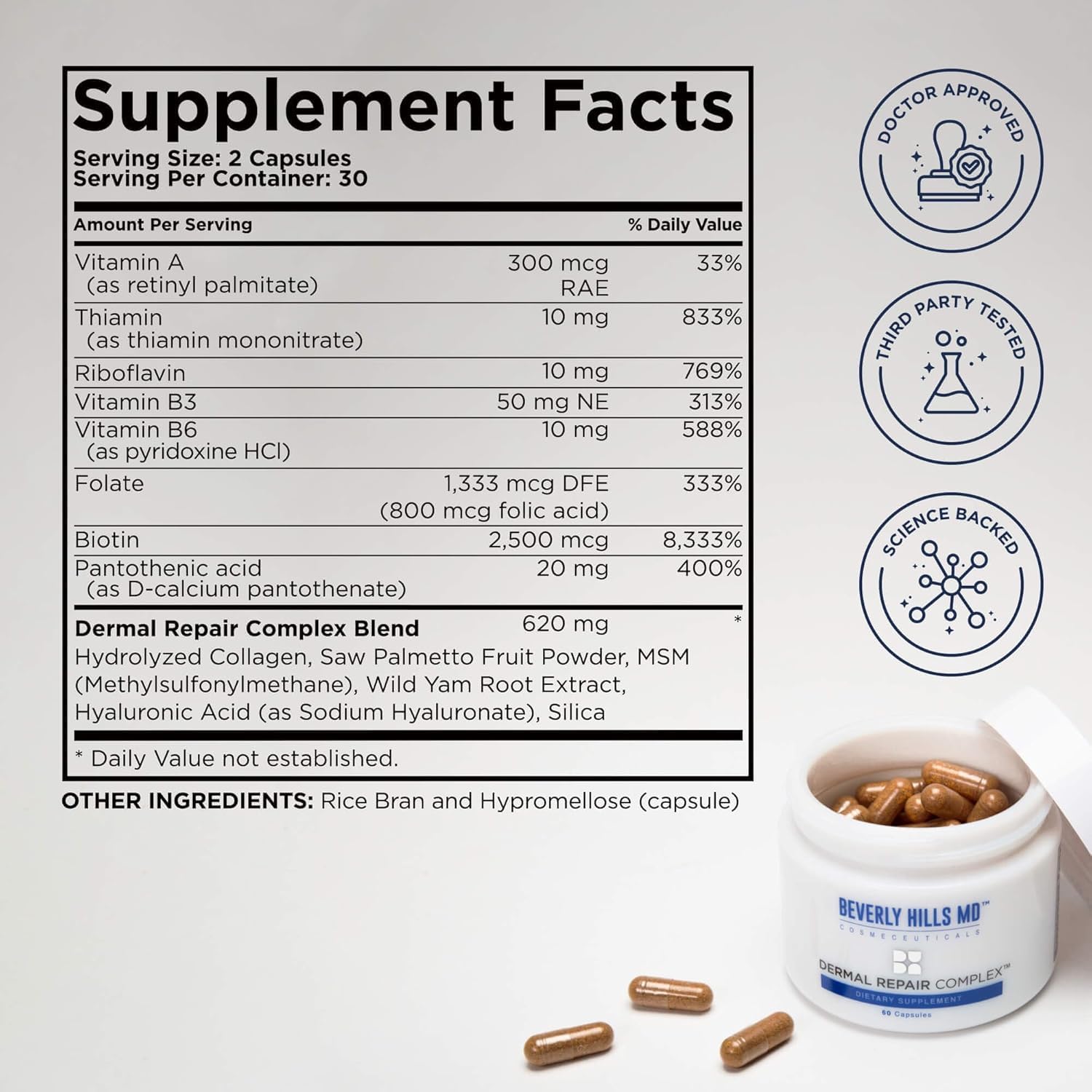 Boxed Beverly Hills MD Dermal Repair product packaging