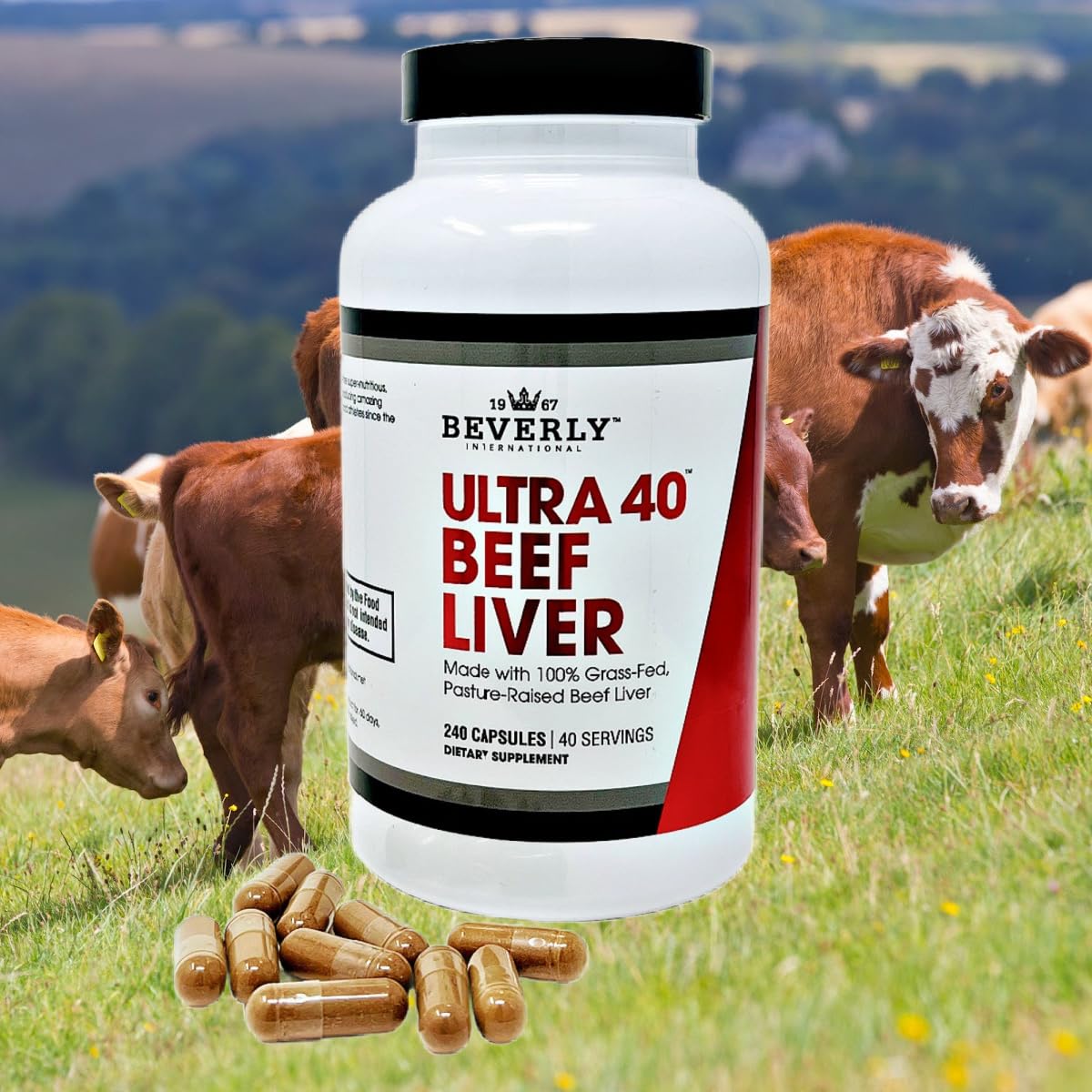 Athlete taking Ultra 40 Beef Liver capsules during a workout