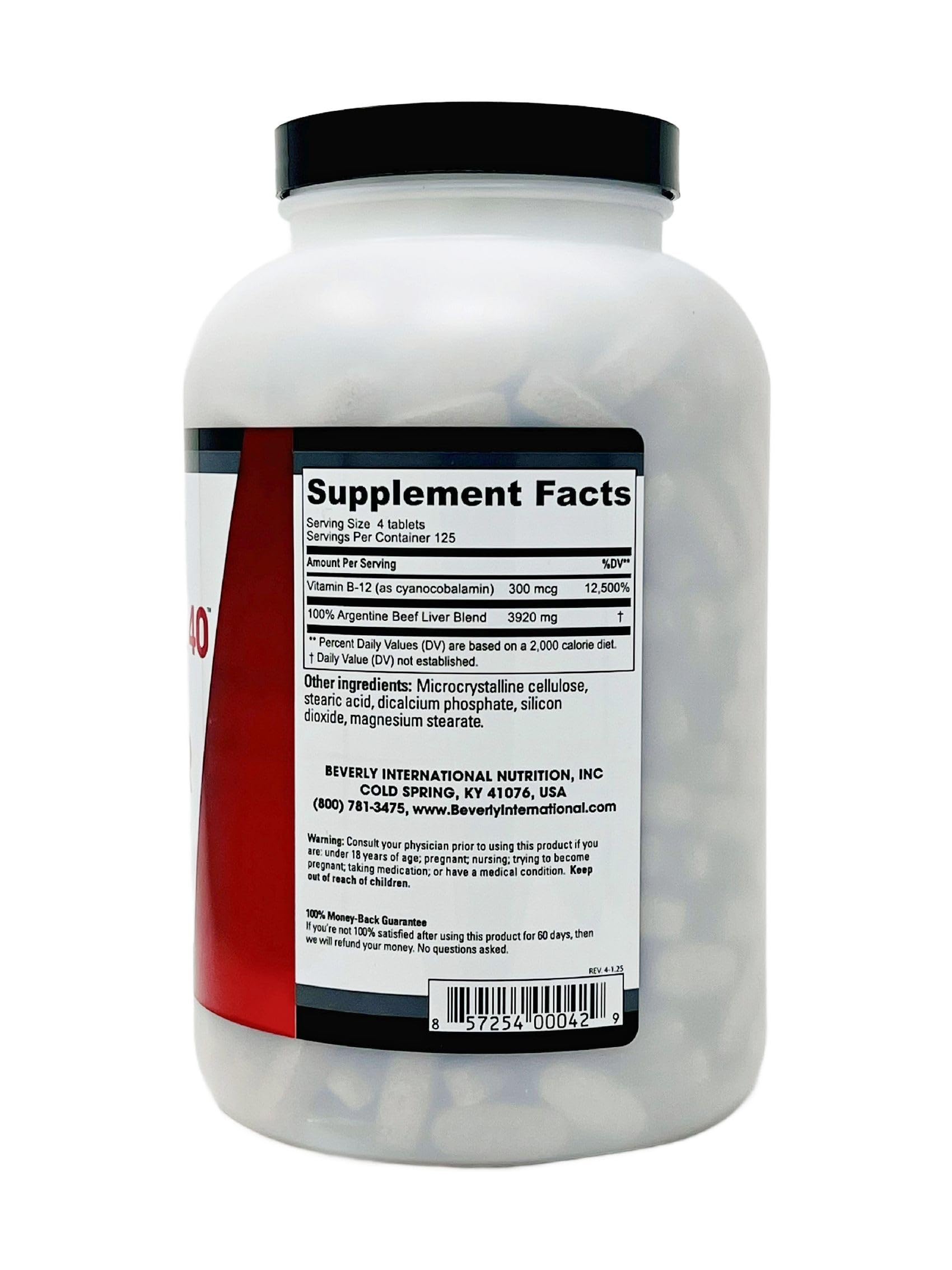 Ultra 40 ingredient or nutrition profile display