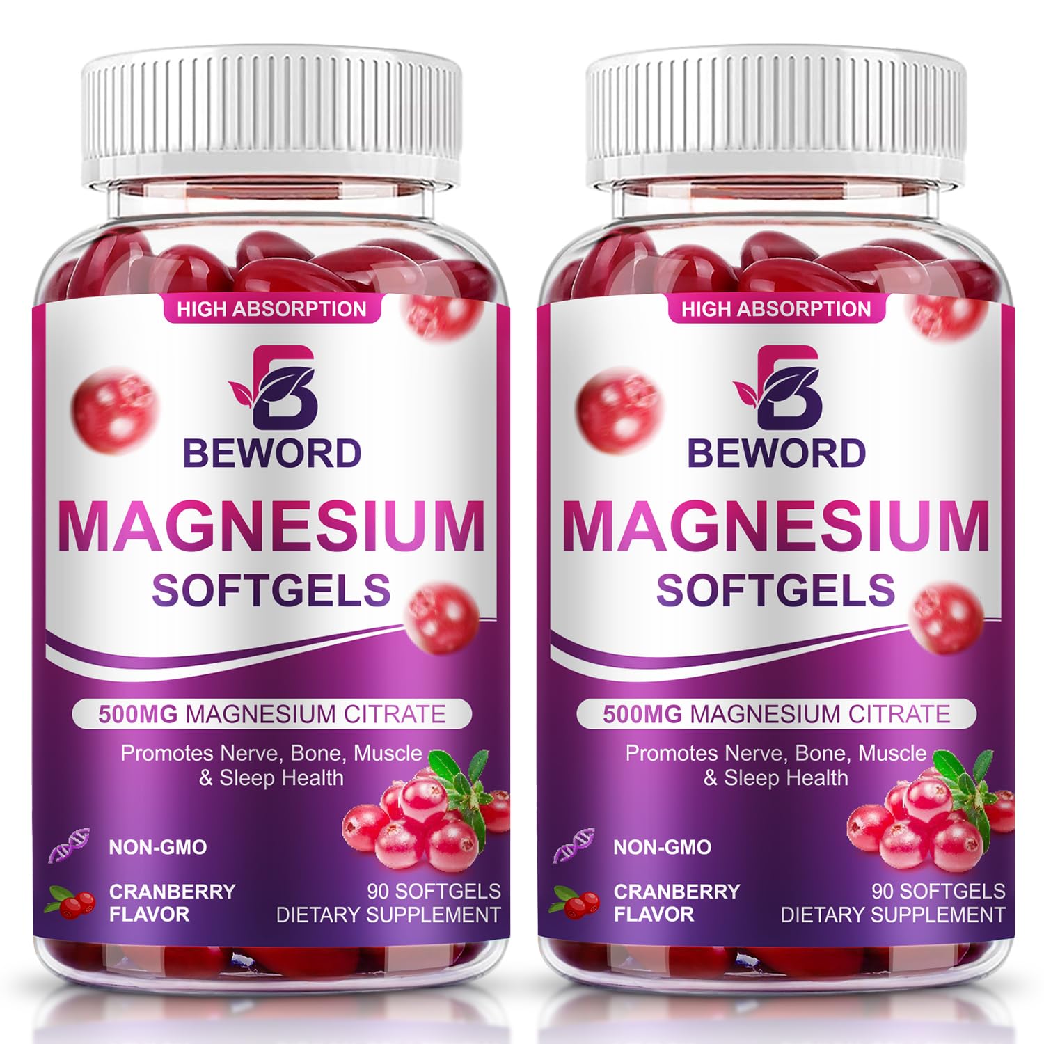Hero image of BEWORD Magnesium Citrate Softgels 500mg (180 capsules)