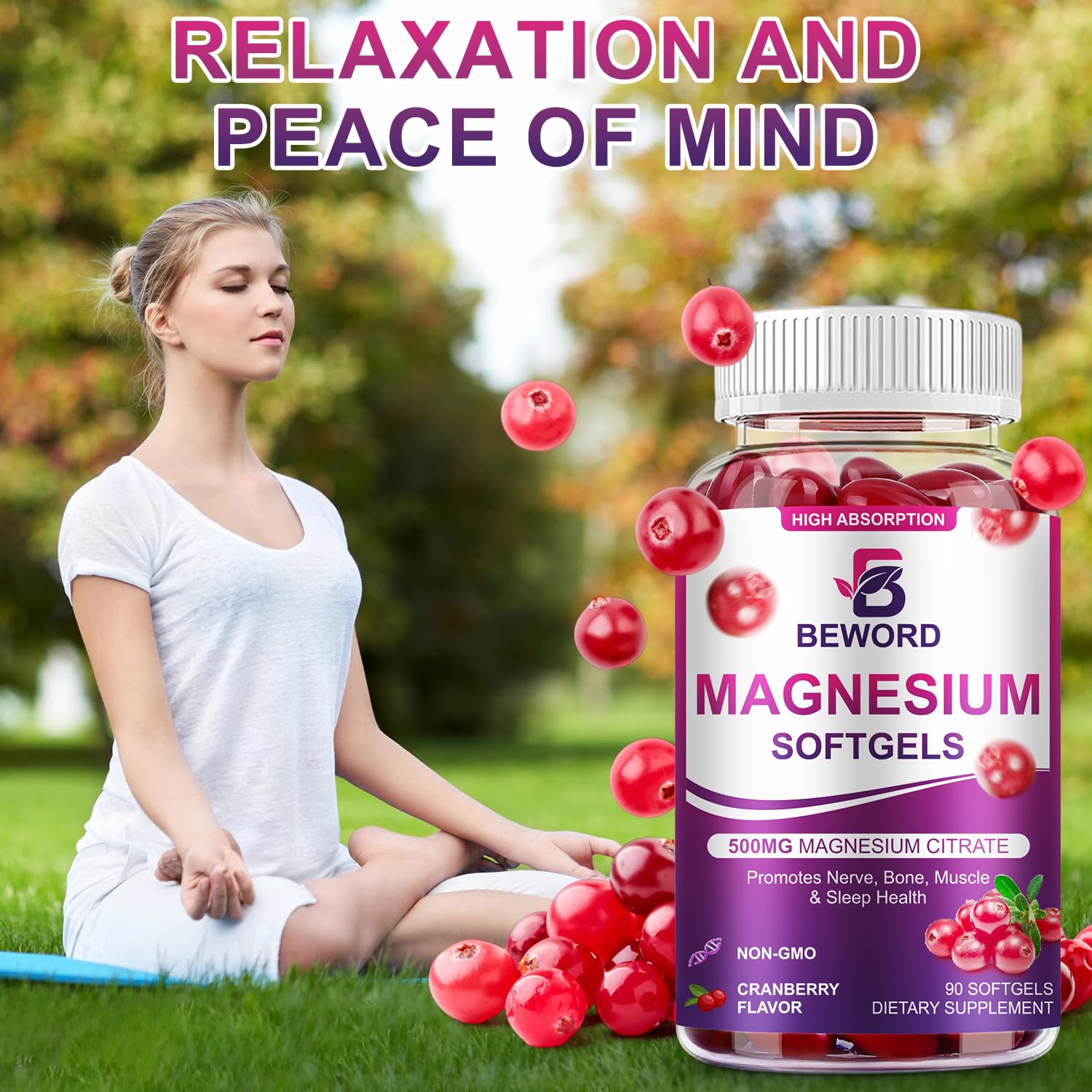 Muscle and bone health support with 500 mg Magnesium Citrate