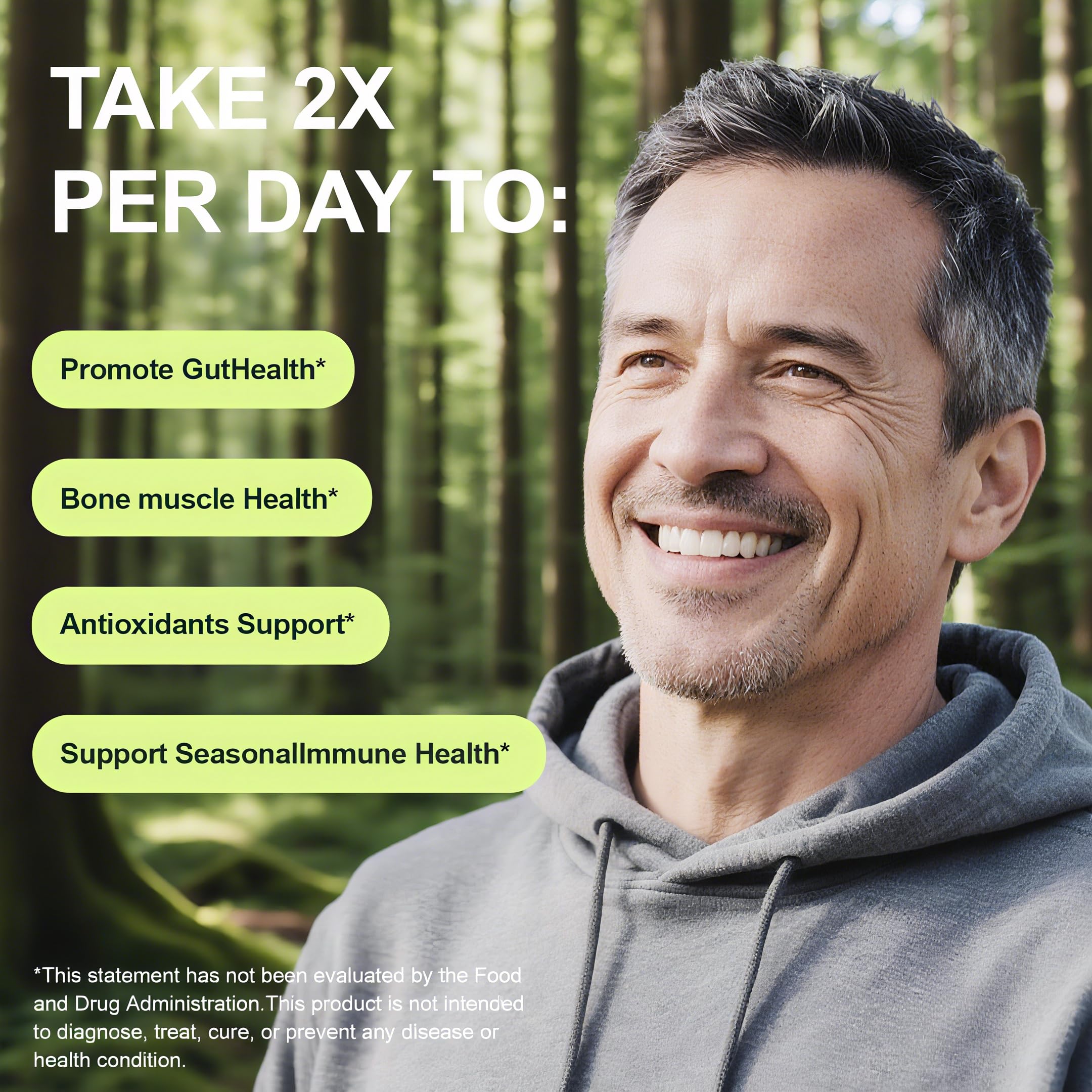 Two softgel capsules illustrating the 2-in-1 formula (oregano oil and black seed oil)