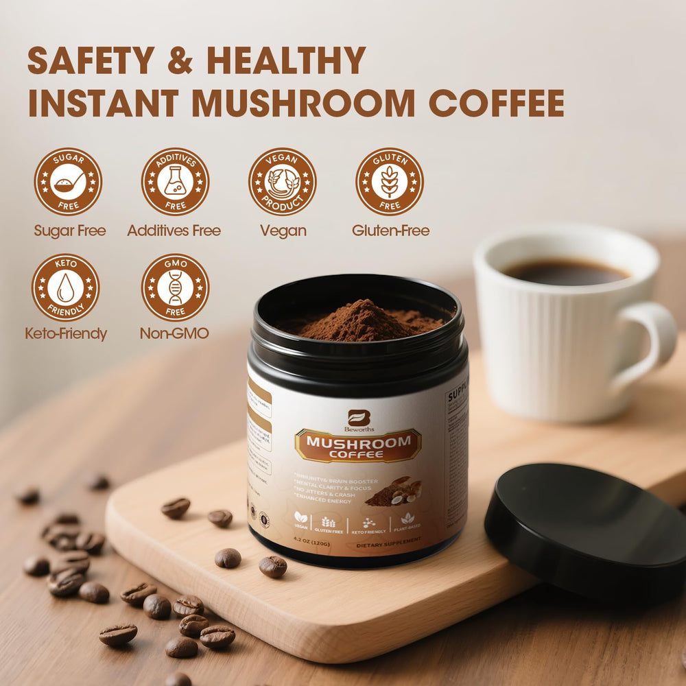 Graphic illustrating MCT oil and mushroom blend