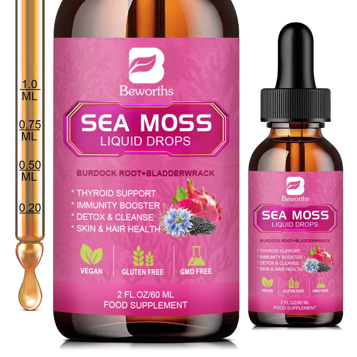 BEWORTHS Sea Moss Liquid Drops bottle