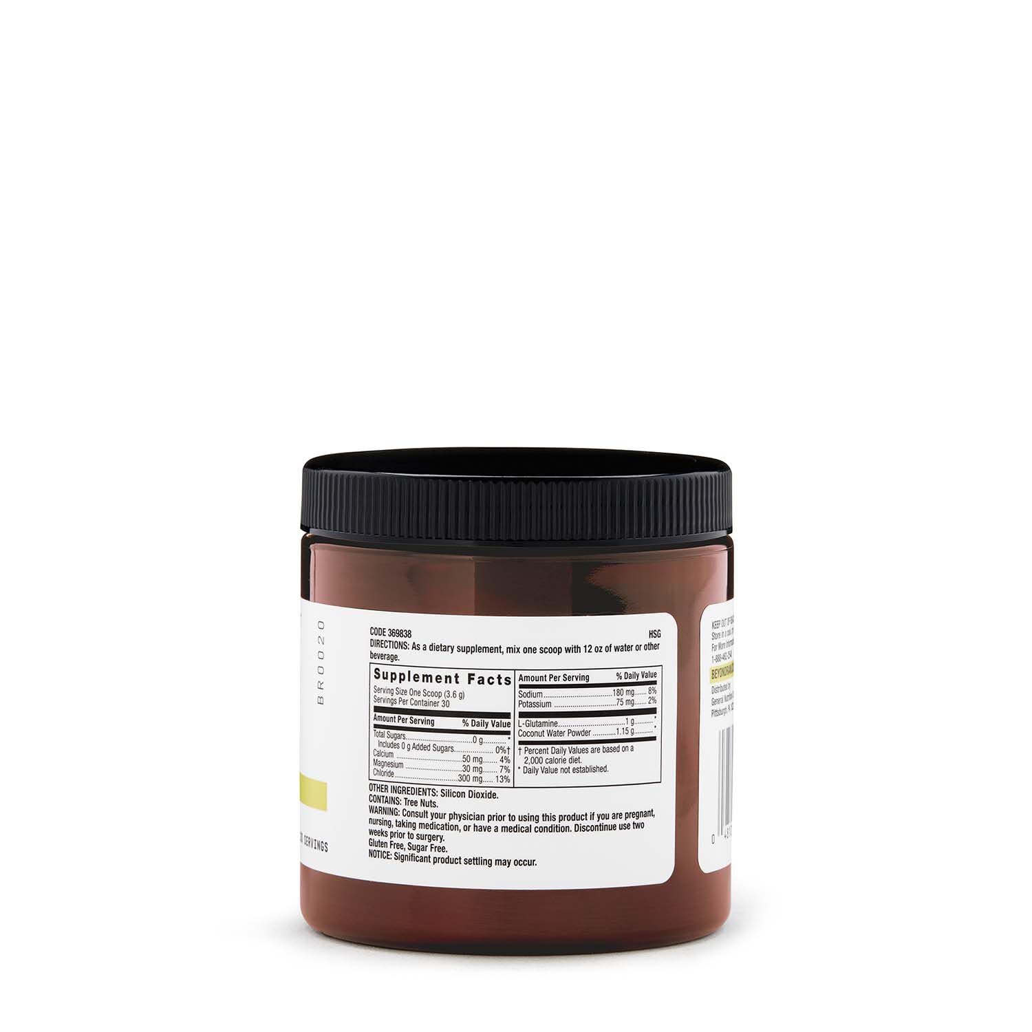 BEYOND RAW Chemistry Labs Electrolytes Powder scoop shows convenient serving size