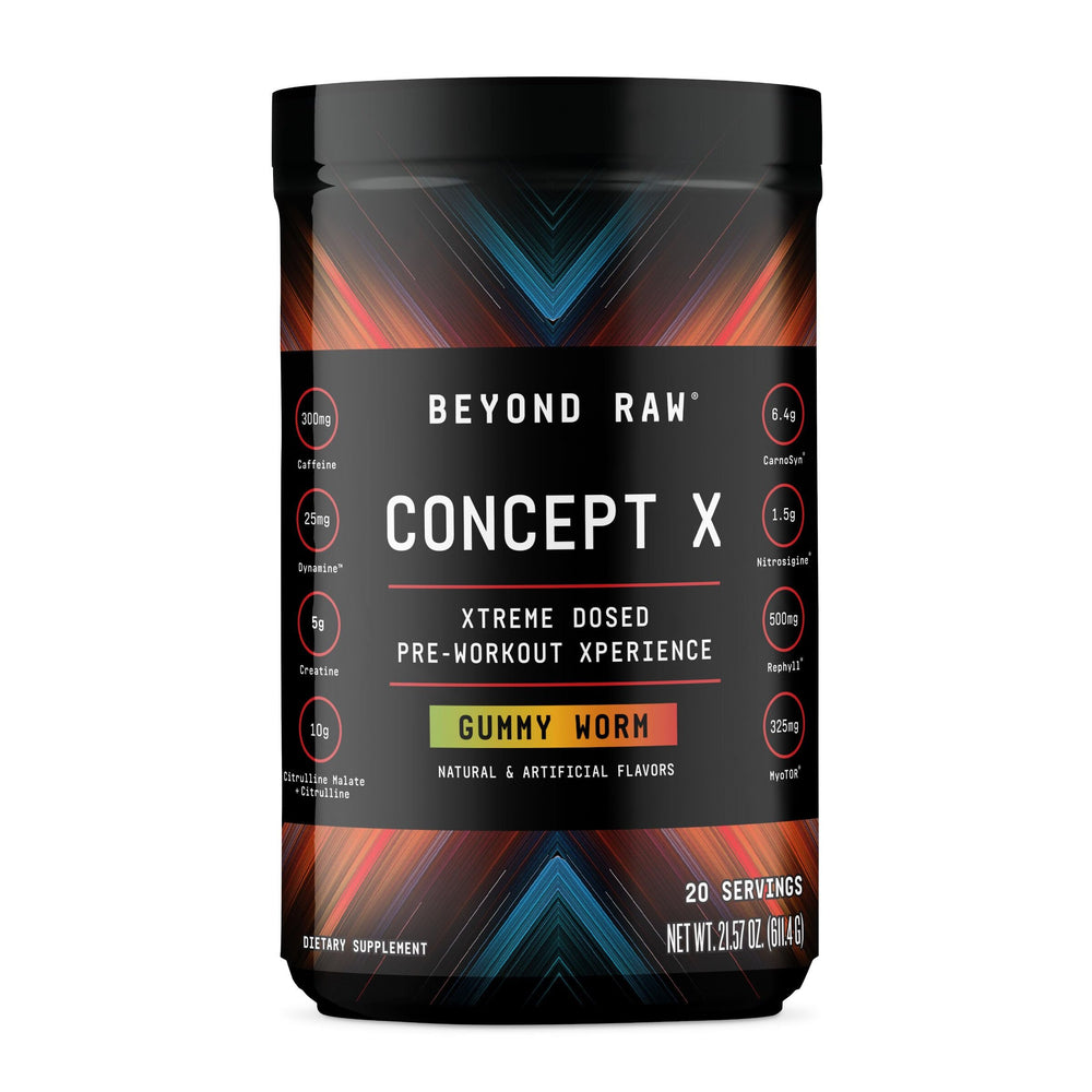 BEYOND RAW Concept X tub front showing energy-forward design for workouts