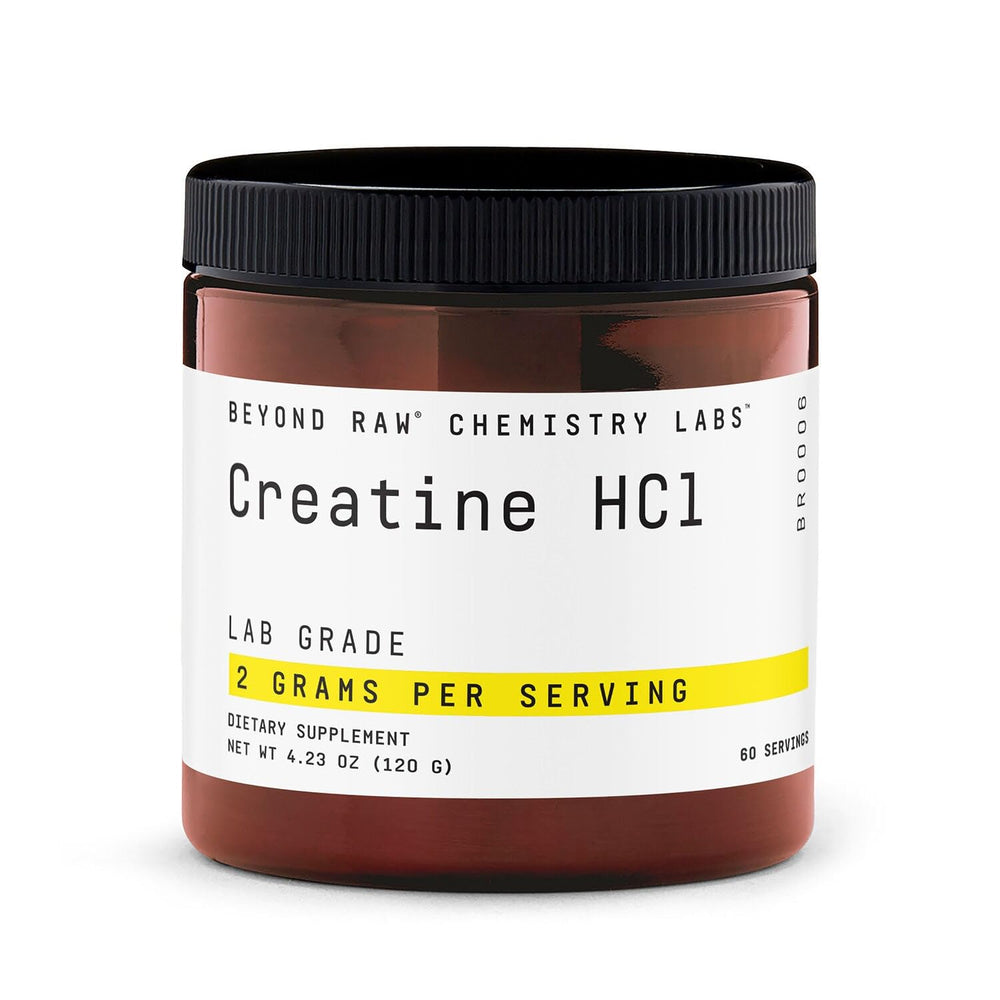 BEYOND RAW Creatine HCl Powder bottle with label