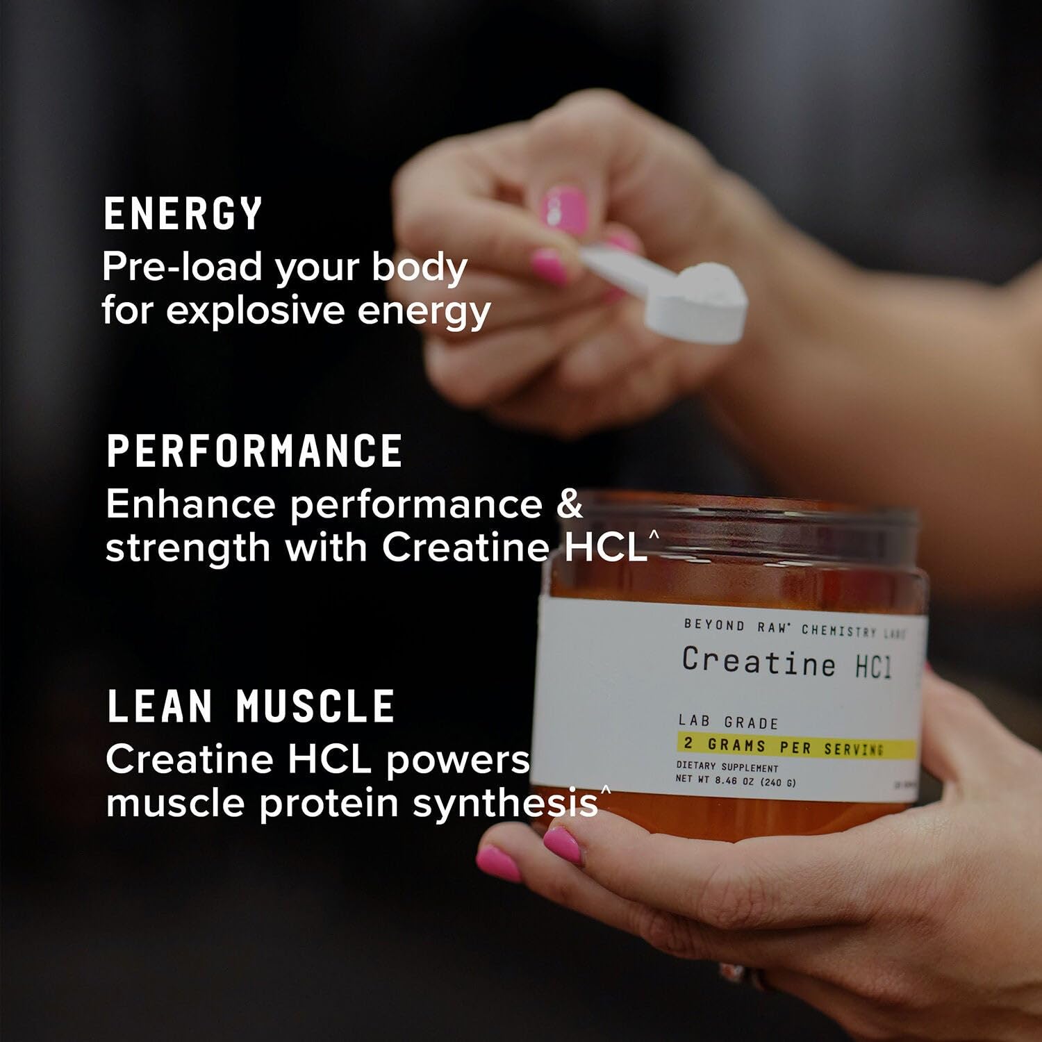 Container shows 60 servings and label