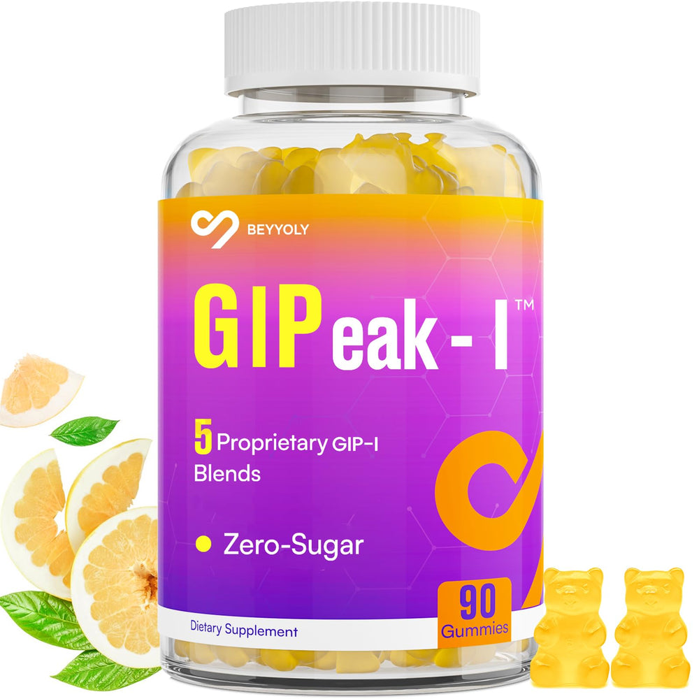Beyyoly GIP bottle front with zero-sugar probiotic gummies for a mindful daily habit