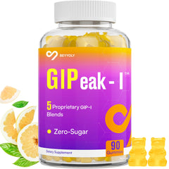 Beyyoly GIP bottle front with zero-sugar probiotic gummies for a mindful daily habit
