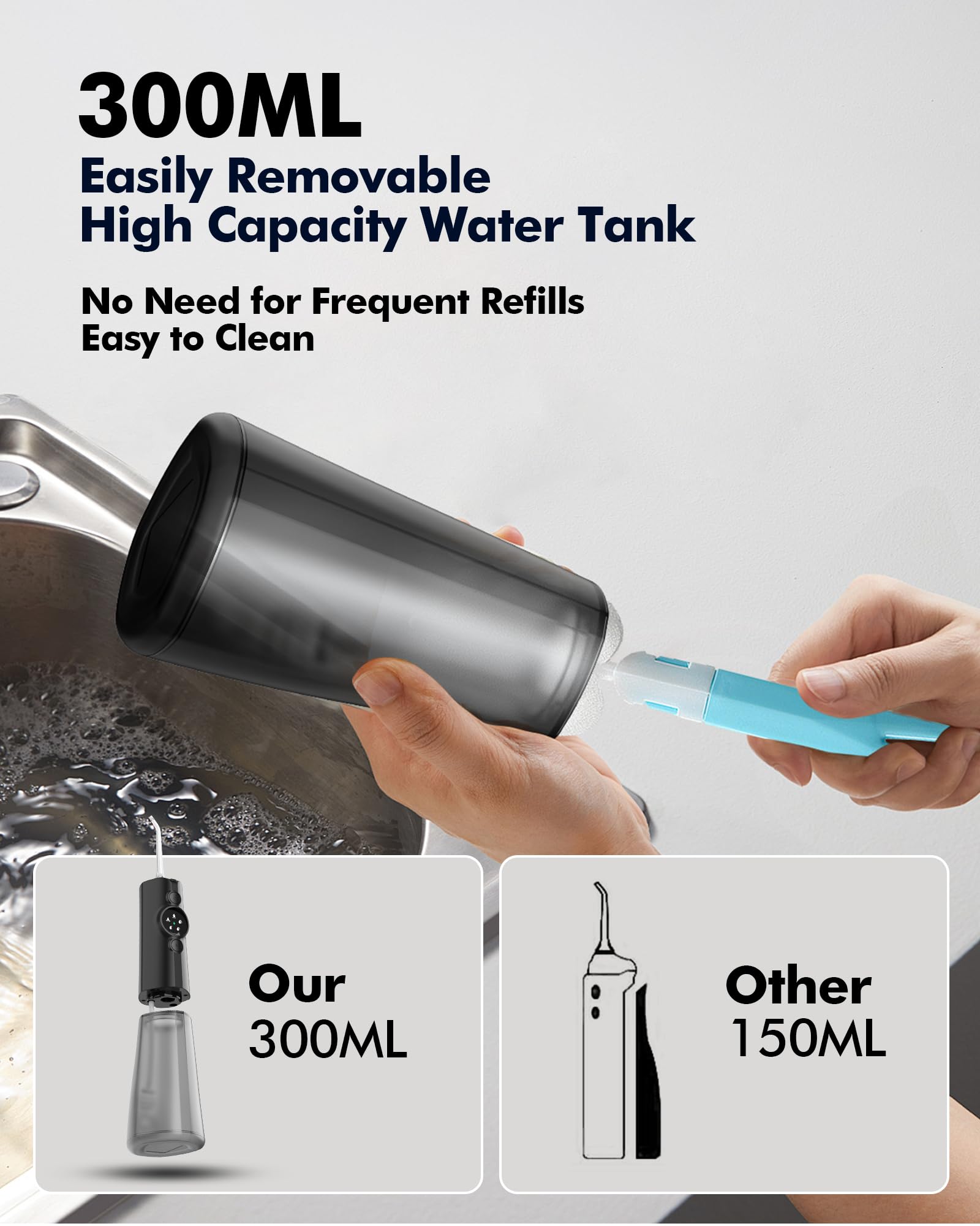 360-degree rotating nozzle and 6 replacement heads