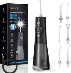 Bezvoi Water Flosser LED display showing 5 modes