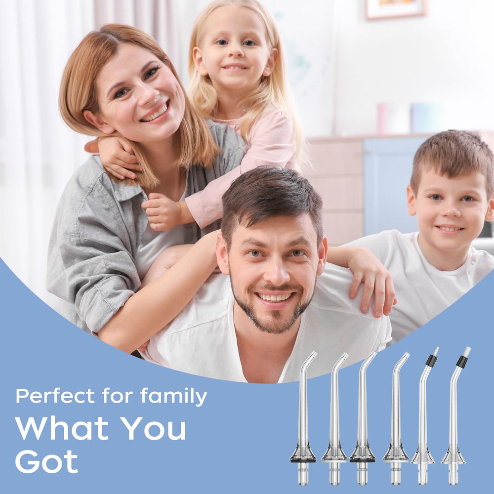 Bezvoi water flosser packaging with tips