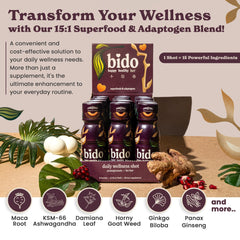 Close-up of 15-in-1 herbal blend ingredients