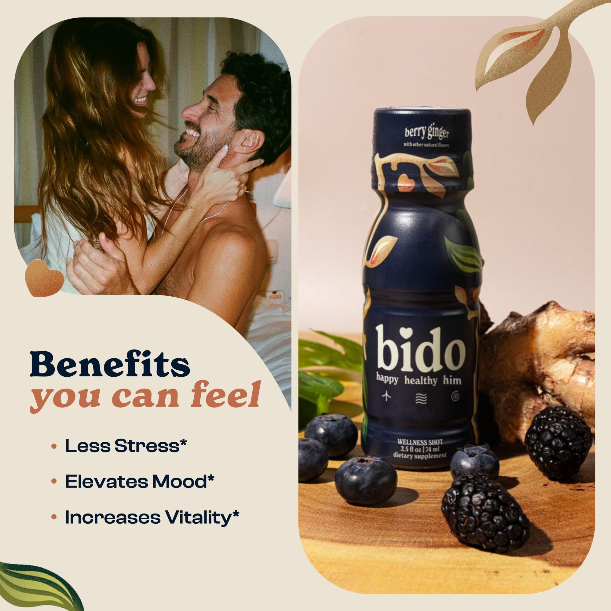 Active lifestyle image featuring Bido herbal wellness drink