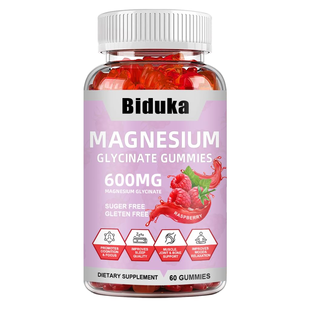 Biduka 900 mg Magnesium Glycinate Gummies with 600 mg Magnesium Glycinate and 300 mg Magnesium L-Threonate