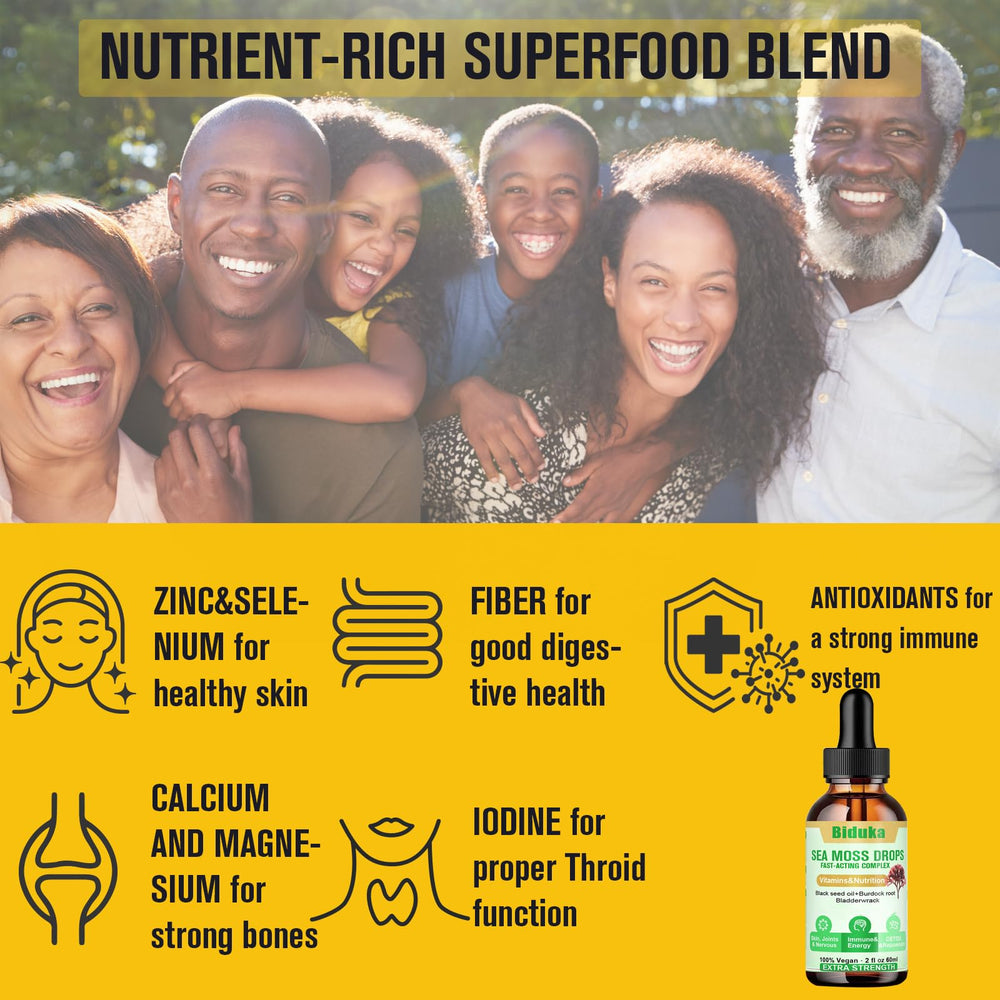 Burdock root and bladderwrack seaweed ingredients