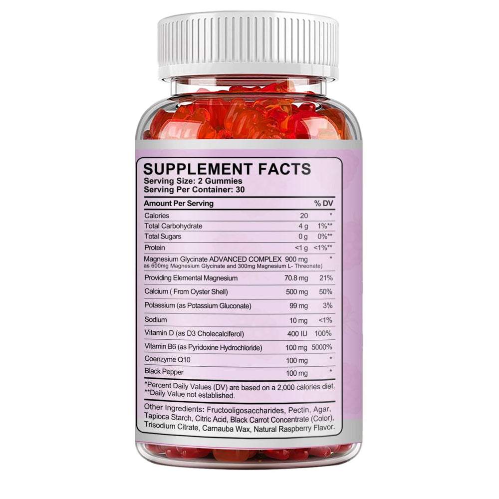 Vegan-friendly magnesium gummies packaging and branding