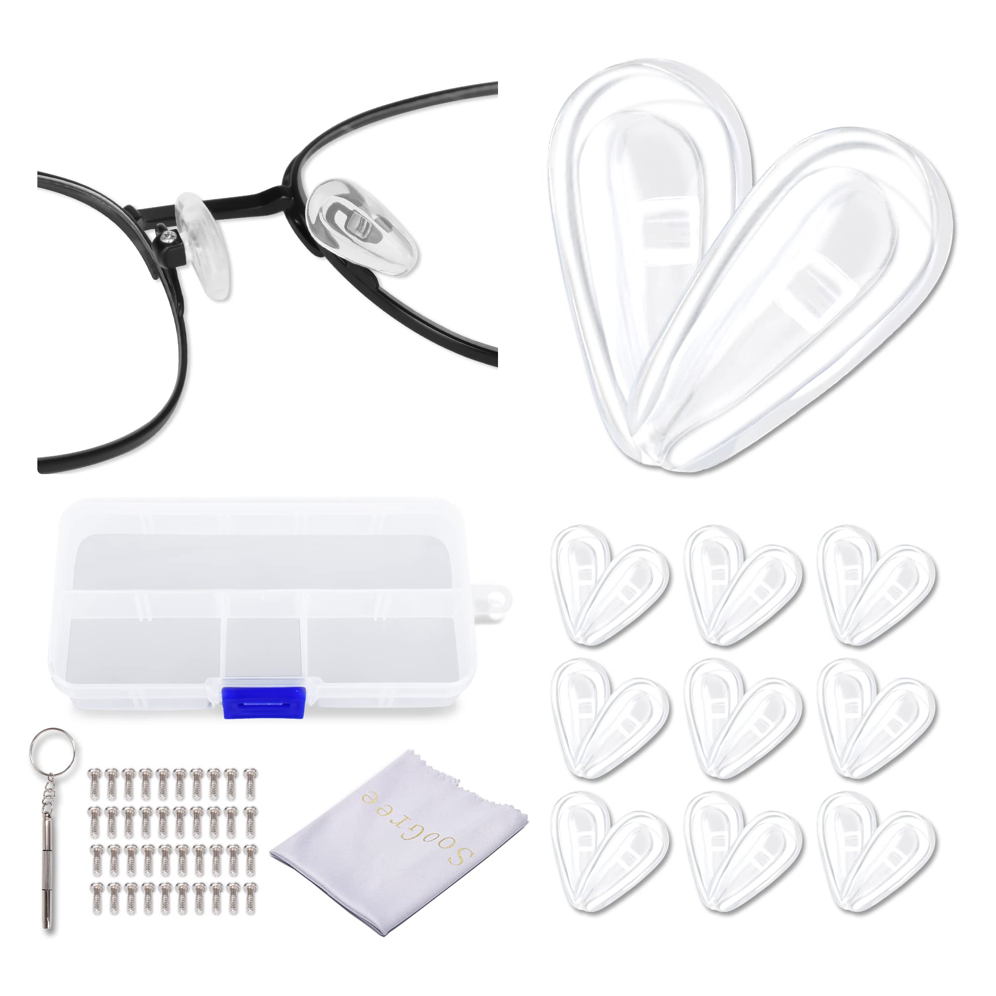 Front view of eyeglasses with Big Air Chamber nose pads