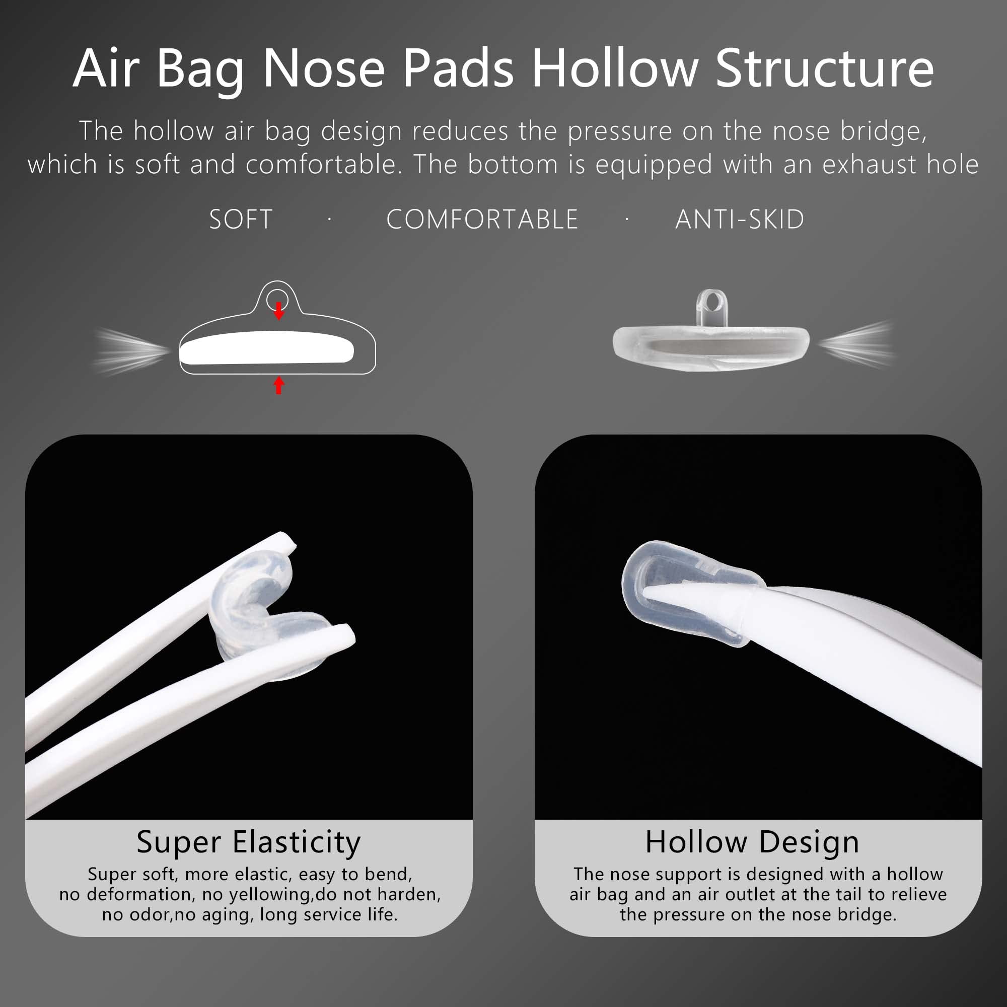 Nose pads and screws for screw-in replacement kit