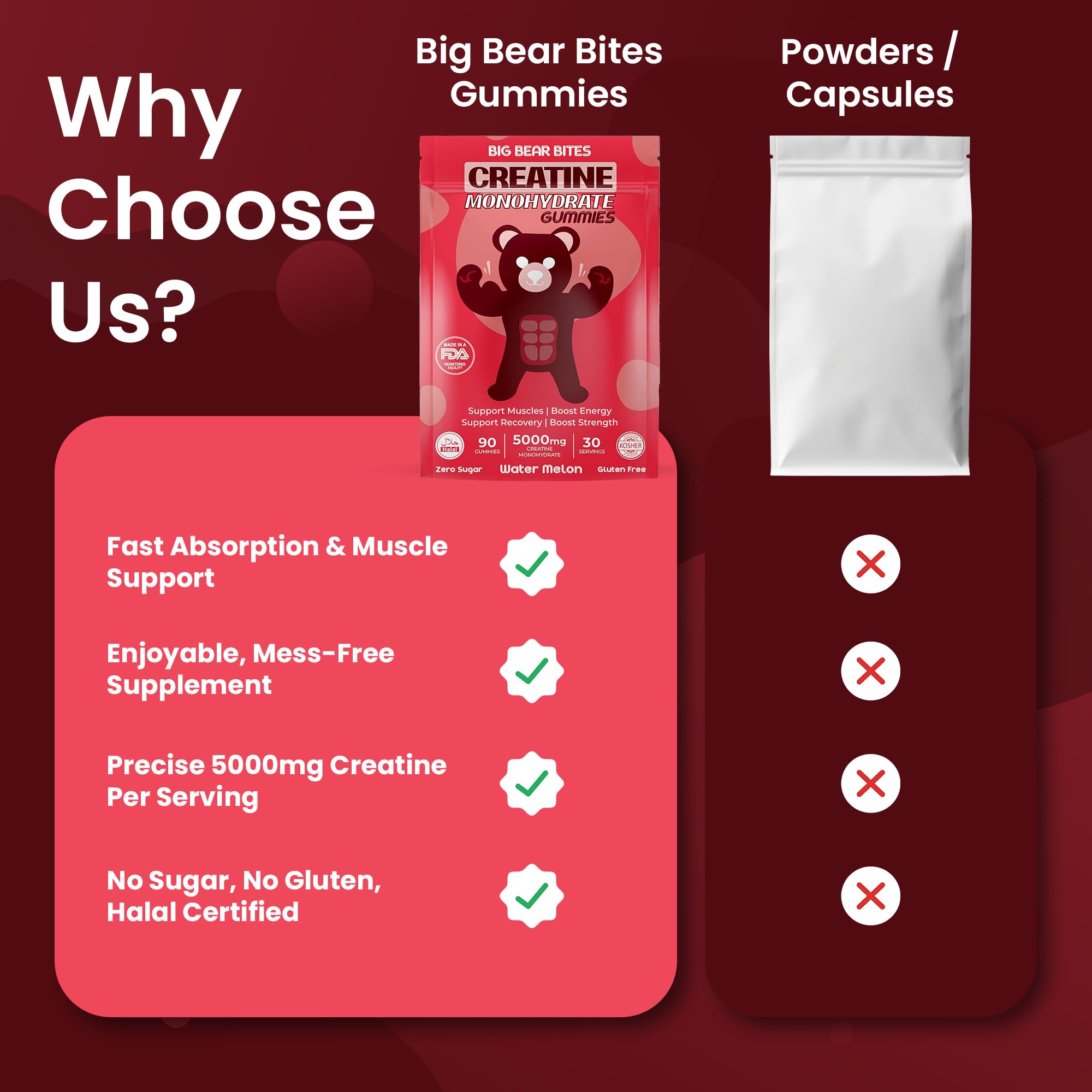 Sugar-free, gluten-free formula with Halal certification icons